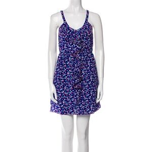 REBECCA TAYLOR Navy Blue Floral Mini Dress